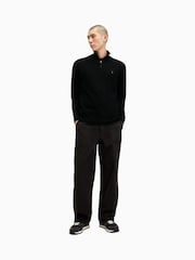 AllSaints Black Kilburn Quarter Zip Funnel Jumper - Image 2 of 5