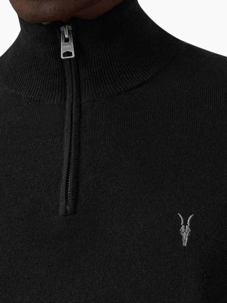 črna - Allsaints Pulover Kilburn Quarter Zip Funnel - Slika 4 iz 4 črna - Allsaints Pulover Kilburn Quarter Zip Funnel - Slika 4 iz 4