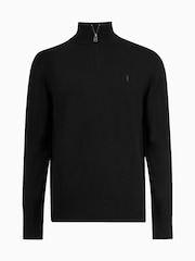 AllSaints Black Kilburn Quarter Zip Funnel Jumper - Image 5 of 5