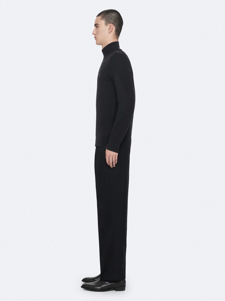 Buy AllSaints Black Kilburn Quarter Zip Funnel Jumper from  display picture 1