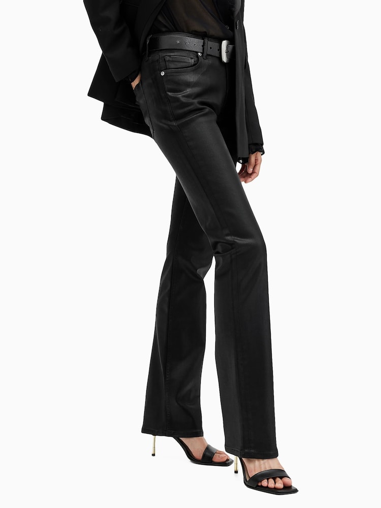 AllSaints Black Haldan Slim Bootcut Jeans - Image 5 of 10