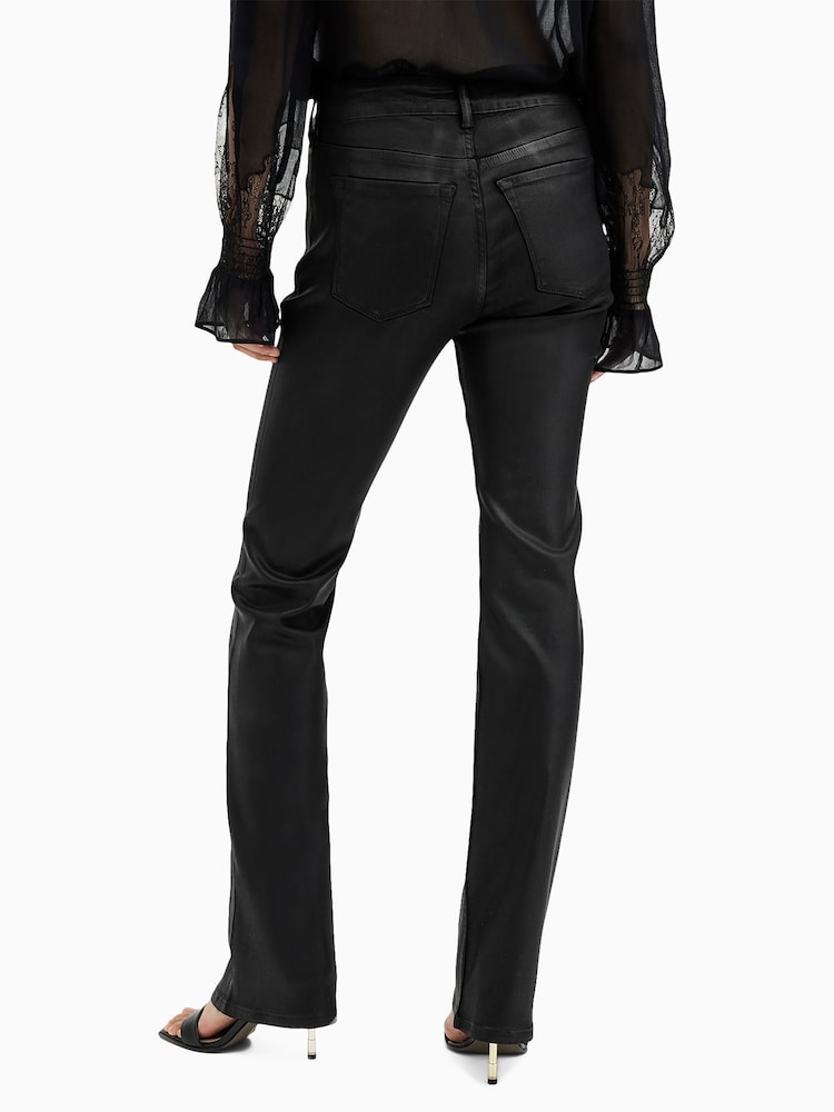 AllSaints Black Haldan Slim Bootcut Jeans - Image 8 of 10
