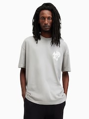 AllSaints Grey Orlando Ss Crew T-shirt - Image 1 of 8