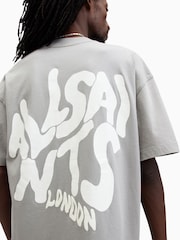 AllSaints Grey Orlando Ss Crew T-shirt - Image 2 of 8
