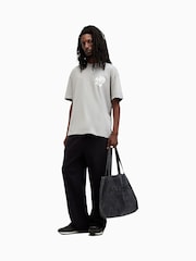 AllSaints Grey Orlando Ss Crew T-shirt - Image 3 of 8