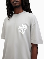 AllSaints Grey Orlando Ss Crew T-shirt - Image 4 of 8
