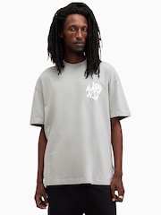 AllSaints Grey Orlando Ss Crew T-shirt - Image 5 of 8