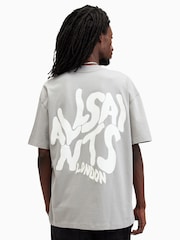 AllSaints Grey Orlando Ss Crew T-shirt - Image 7 of 8