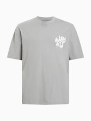 AllSaints Grey Orlando Ss Crew T-shirt - Image 8 of 8