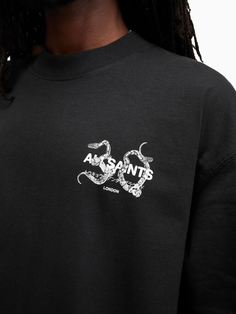 AllSaints Black Ceremony Short Sleeve Crew Neck T-Shirt - Image 2 of 6