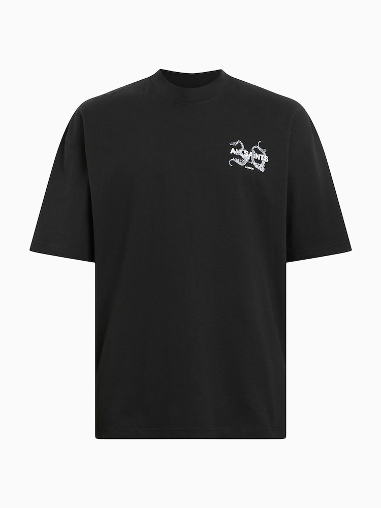 AllSaints Black Ceremony Short Sleeve Crew Neck T-Shirt - Image 6 of 6