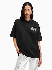 AllSaints Black Ceremony Etta T-Shirt - Image 3 of 7
