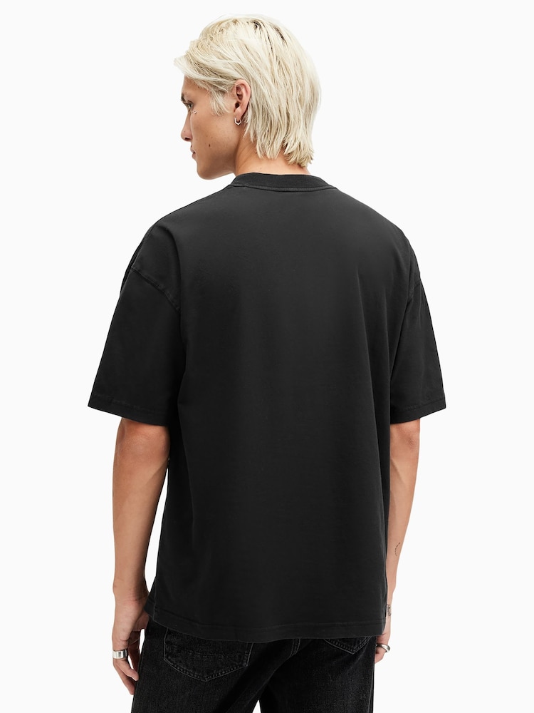 AllSaints Black Bones Short Sleeve Crew T-Shirt - Image 2 of 6