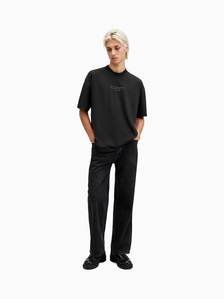 AllSaints Black Bones Short Sleeve Crew T-Shirt - Image 4 of 6
