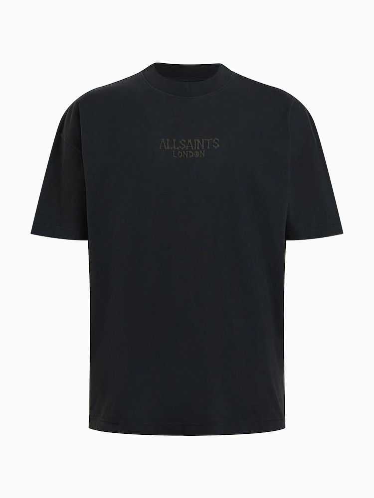 AllSaints Black Bones Short Sleeve Crew T-Shirt - Image 6 of 6