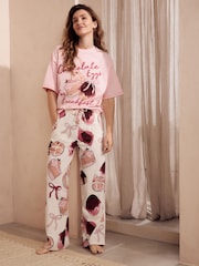 Pink Chocolate Eggs 100% Cotton Easter Short Sleeve Pyjamas - Image 2 of 5