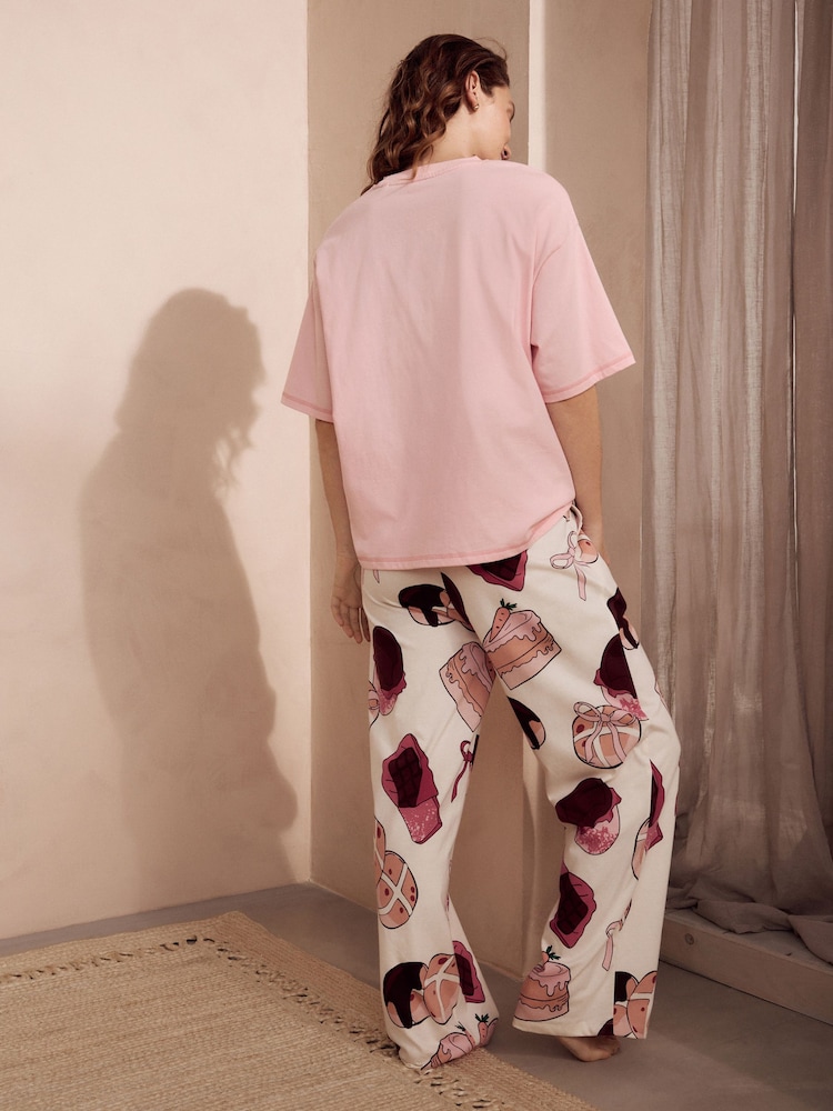 Pink Chocolate Eggs 100% Cotton Easter Short Sleeve Pyjamas - Image 3 of 5