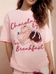 Pink Chocolate Eggs 100% Cotton Easter Short Sleeve Pyjamas - Image 4 of 5