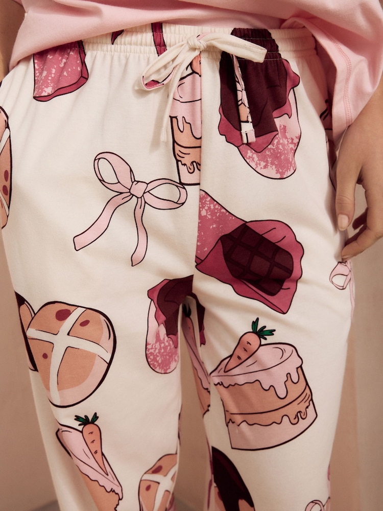 Pink Chocolate Eggs 100% Cotton Easter Short Sleeve Pyjamas - Image 5 of 5