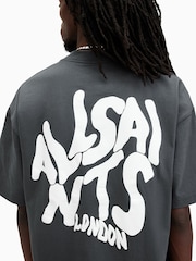 All Saints Blue Orlando Short Sleeve Crew Neck T-Shirt - Image 2 of 6