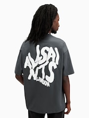 All Saints Blue Orlando Short Sleeve Crew Neck T-Shirt - Image 5 of 6