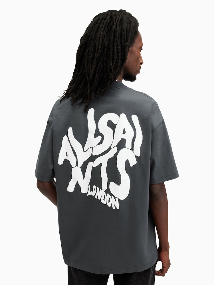 All Saints Blue Orlando Short Sleeve Crew Neck T-Shirt - Image 5 of 6