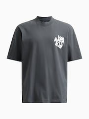 All Saints Blue Orlando Short Sleeve Crew Neck T-Shirt - Image 6 of 6
