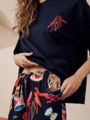 Navy Chillies 100% Cotton Short Sleeve Pyjamas - Image 4 of 5