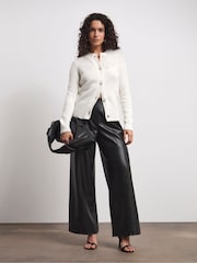 Joanna Hope Cream Tulle Knit Cardigan - Image 4 of 4