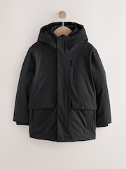 Schwarz - Waterproof Borg Lined Parka Coat (3-17yrs) - Bild 1 von 6