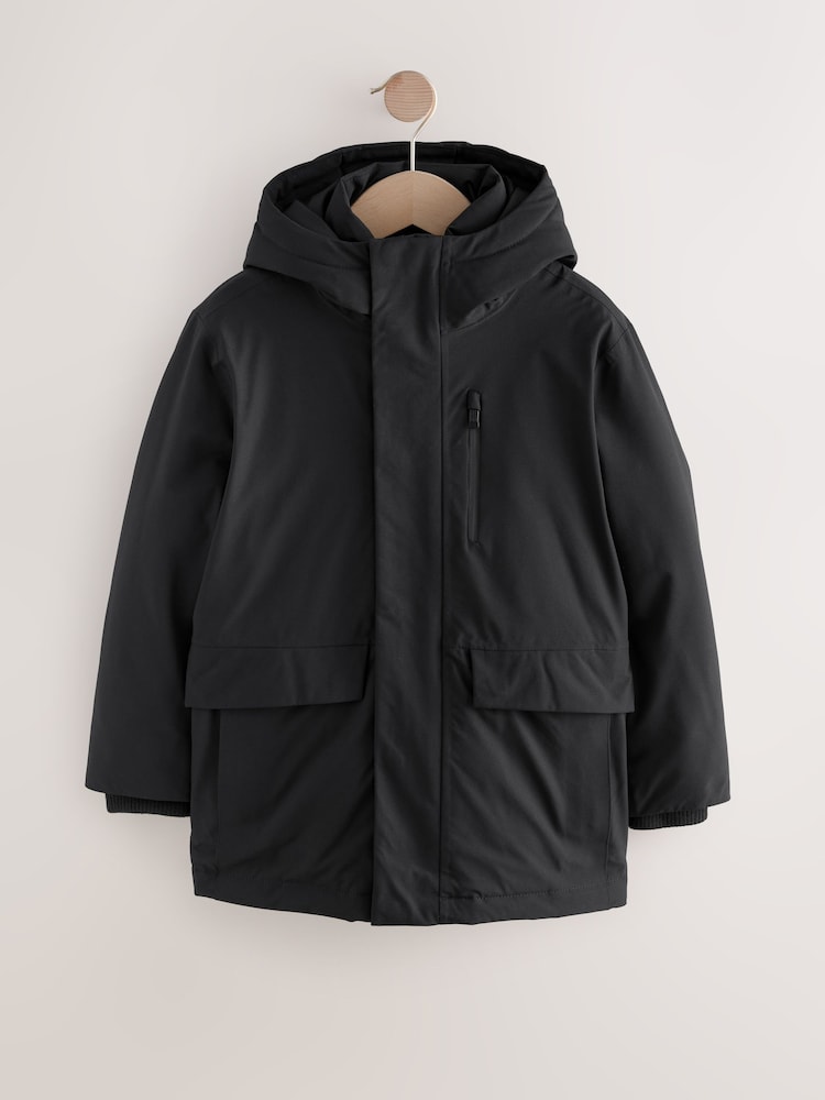 Schwarz - Waterproof Borg Lined Parka Coat (3-17yrs) - Bild 1 von 6 Schwarz - Waterproof Borg Lined Parka Coat (3-17yrs) - Bild 1 von 6
