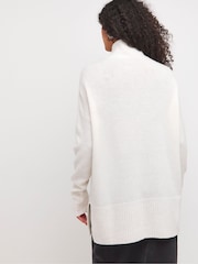 JD Williams Cream High Neck Deep Trim Tunic - Image 2 of 4