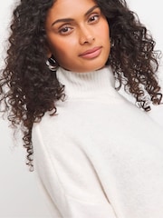 JD Williams Cream High Neck Deep Trim Tunic - Image 4 of 4