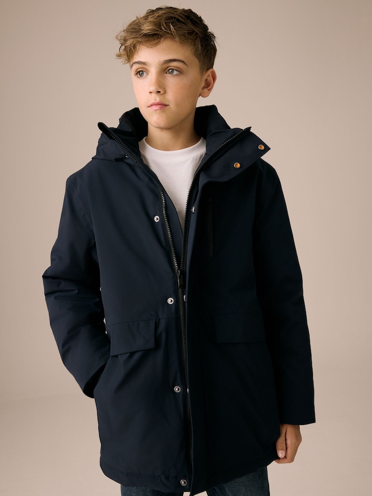 Marineblau - Waterproof Borg Lined Parka Coat (3-17yrs) - Bild 1 von 4 Marineblau - Waterproof Borg Lined Parka Coat (3-17yrs) - Bild 1 von 4