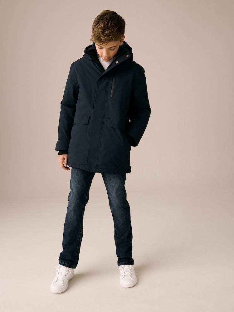 Marineblau - Waterproof Borg Lined Parka Coat (3-17yrs) - Bild 2 von 4 Marineblau - Waterproof Borg Lined Parka Coat (3-17yrs) - Bild 2 von 4