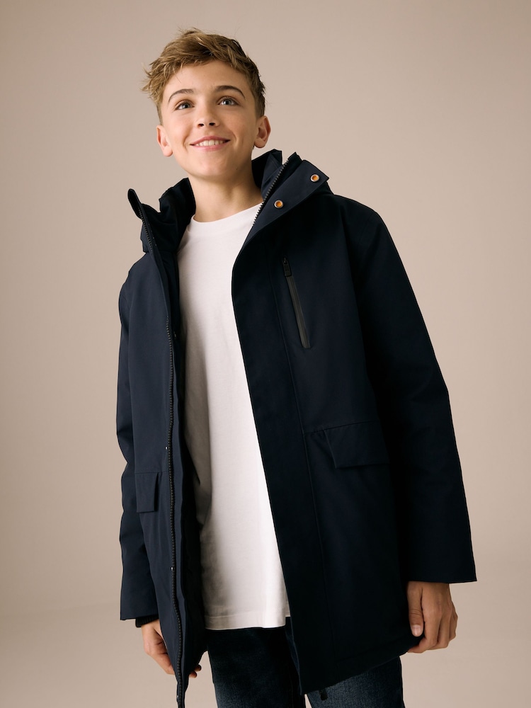 Marineblau - Waterproof Borg Lined Parka Coat (3-17yrs) - Bild 4 von 4 Marineblau - Waterproof Borg Lined Parka Coat (3-17yrs) - Bild 4 von 4