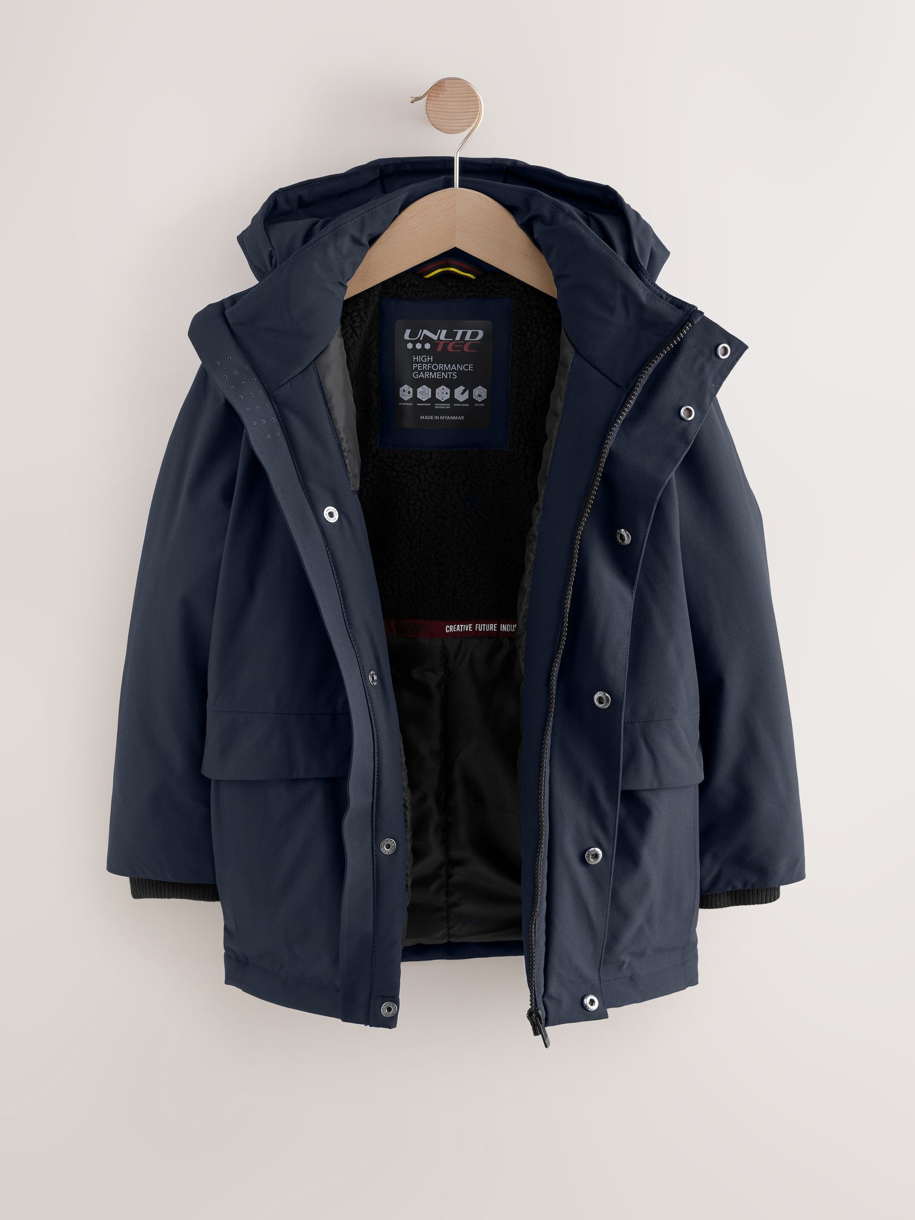 Buy Navy Waterproof Parka Coat (3-17yrs) from Next USA