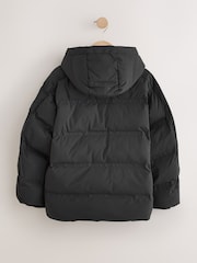 Black Shower Resistant Microfleece Lined Padded Coat (3-17yrs) - Image 3 of 8