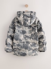 green camoflauge - Spritzwasserfester, mit Microfleece gefütterter, wattierter Mantel (3–17 J.) - Bild 3 von 5