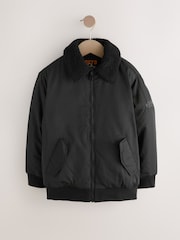 Black Borg Collared Bomber Jacket (3-16yrs) - Image 1 of 8