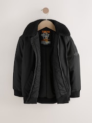 Black Borg Collared Bomber Jacket (3-16yrs) - Image 2 of 8