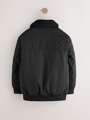 Black Borg Collared Bomber Jacket (3-16yrs) - Image 3 of 8