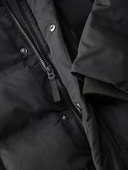 Schwarz - Waterproof Long Line Fleece Lined Puffer Coat (3-17yrs) - Bild 4 von 6