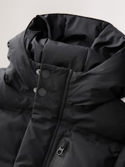 Schwarz - Waterproof Long Line Fleece Lined Puffer Coat (3-17yrs) - Bild 5 von 6