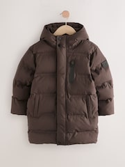Braun - Waterproof Long Line Fleece Lined Puffer Coat (3-17yrs) - Bild 1 von 7