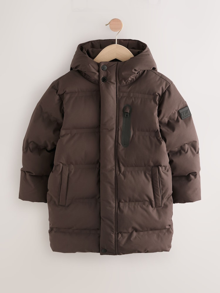 Braun - Waterproof Long Line Fleece Lined Puffer Coat (3-17yrs) - Bild 1 von 7 Braun - Waterproof Long Line Fleece Lined Puffer Coat (3-17yrs) - Bild 1 von 7