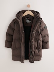 Braun - Waterproof Long Line Fleece Lined Puffer Coat (3-17yrs) - Bild 2 von 7