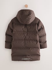 Braun - Waterproof Long Line Fleece Lined Puffer Coat (3-17yrs) - Bild 3 von 7