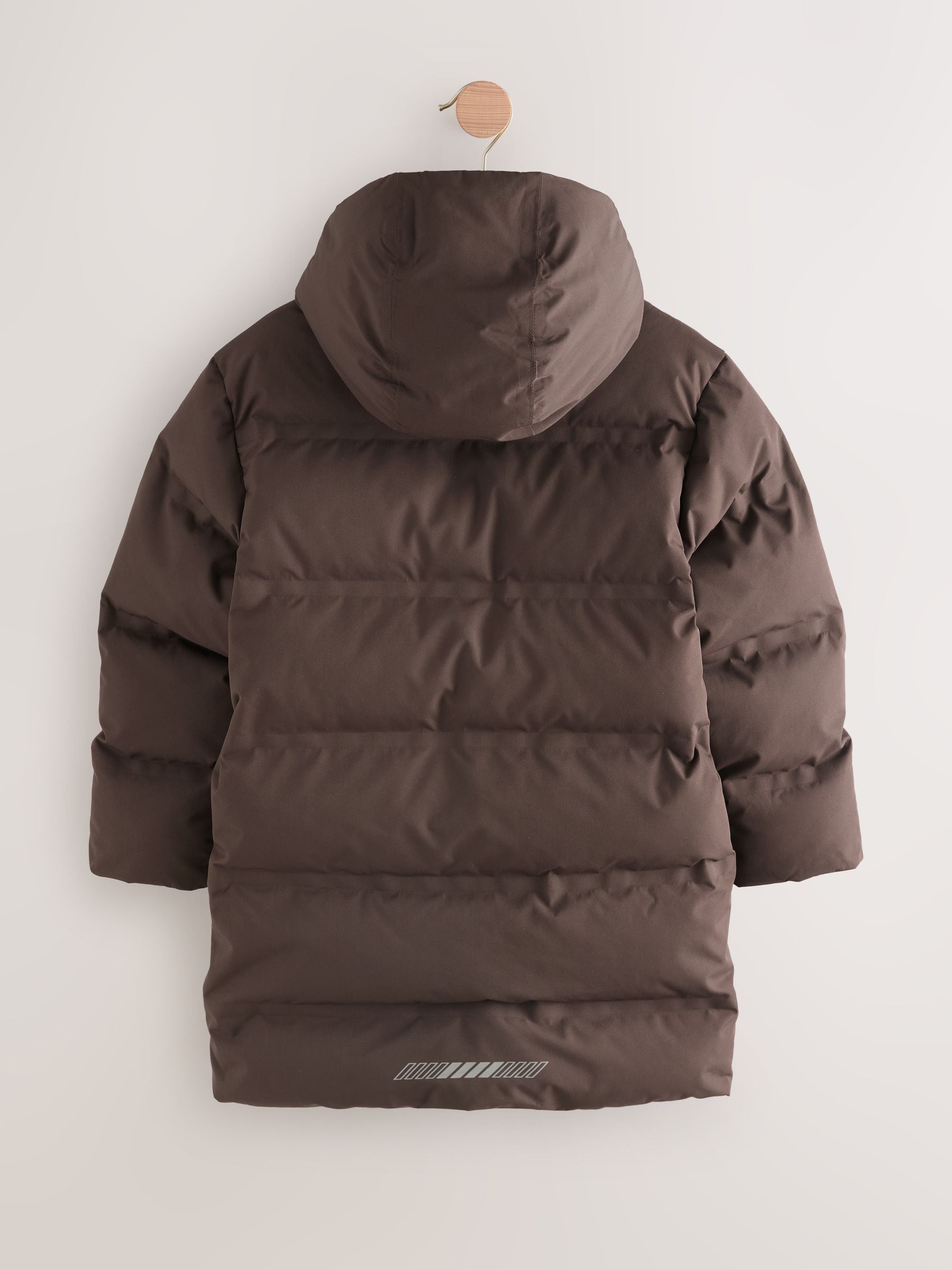 Buy Brown Waterproof Long Line Fleece Lined Puffer Coat (3-17yrs
