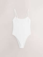 self. White Strappy Scoop Neck Body - Image 1 of 4